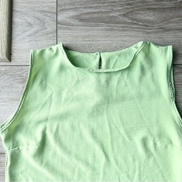 Estilo Tay Bright Green Sleeveless High Low Hem Ruffles Dress - Picture 5 of 15